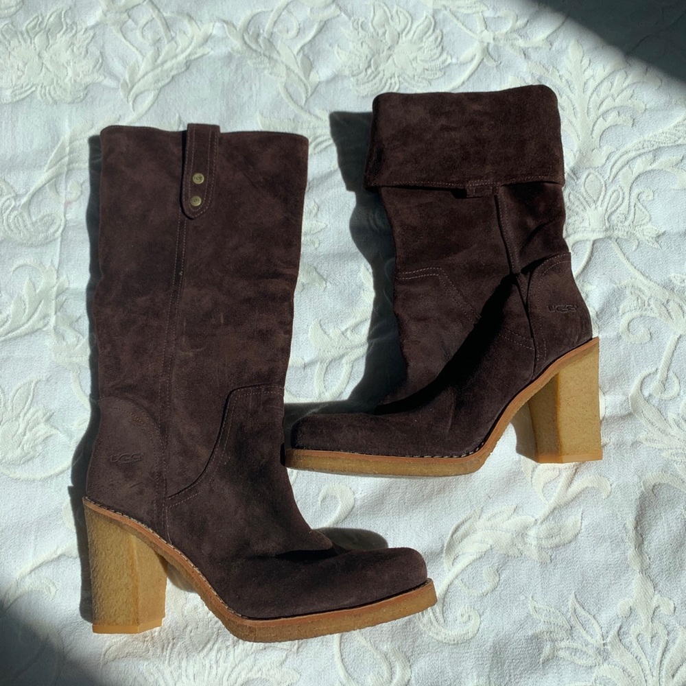 UGG Suede Slouchy Heeled Boot